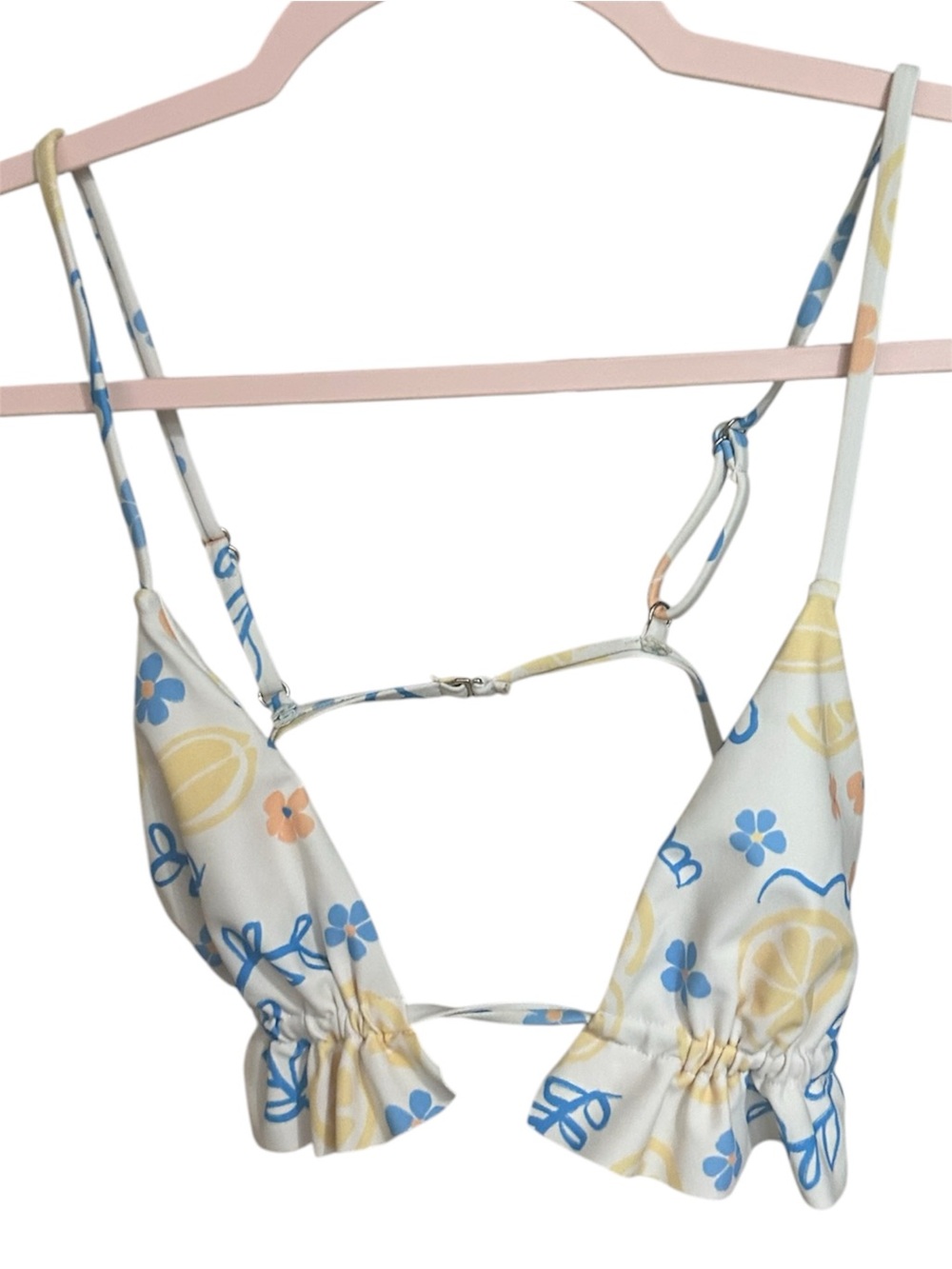 Lemon Floral Bikini Top